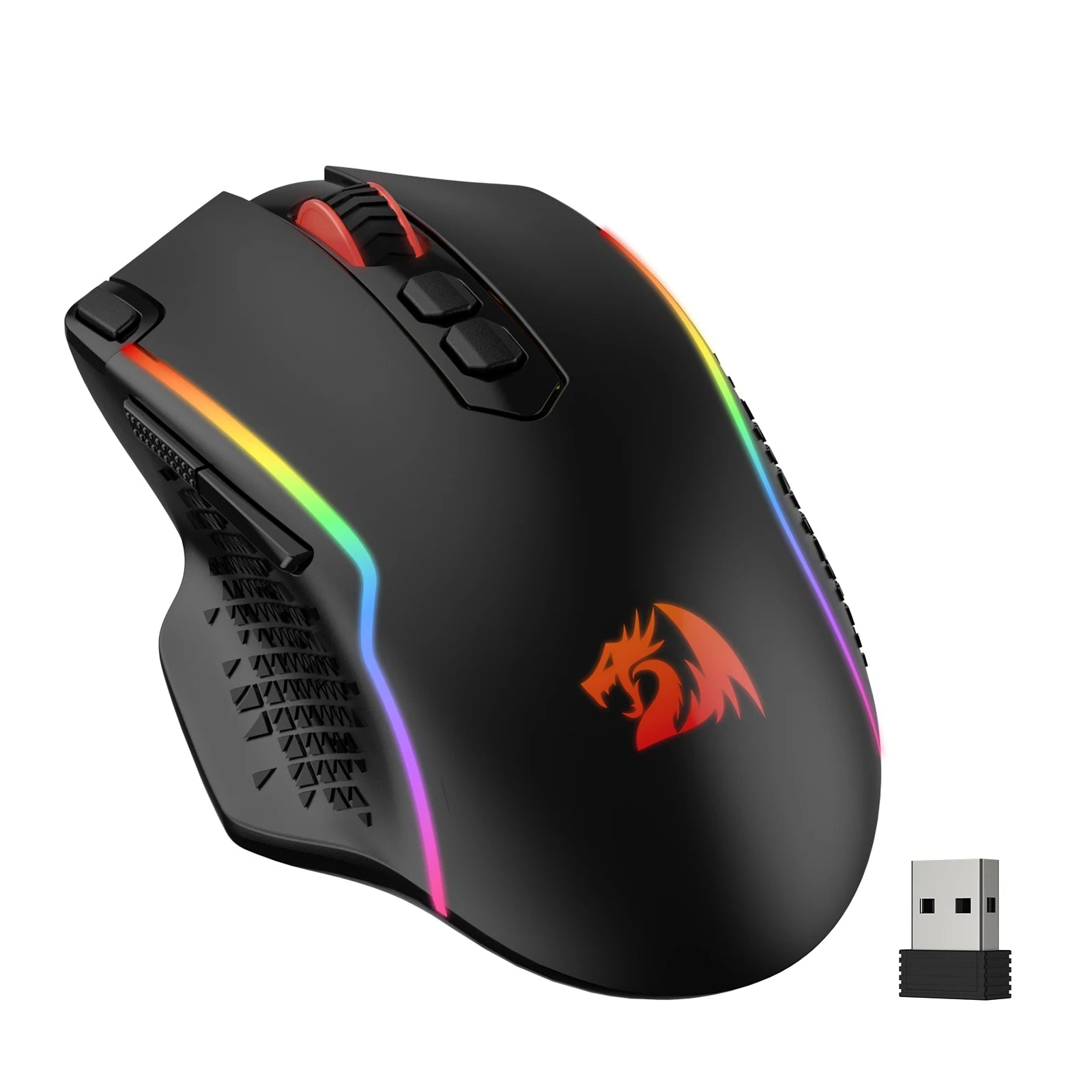 Redragon M810 Pro Wireless Gaming Mouse, 10000 DPI Wired Gamer Mouse w Rapid Fire Key, 8 Macro Buttons, BlackWhite Mouse