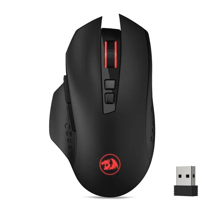 Redragon M656 Gainer Wireless Gaming Mouse, 4000 DPI 2.4Ghz Wireless Gamer Mouse w 5 DPI Levels, 7 Macro Buttons, Red LED Backl